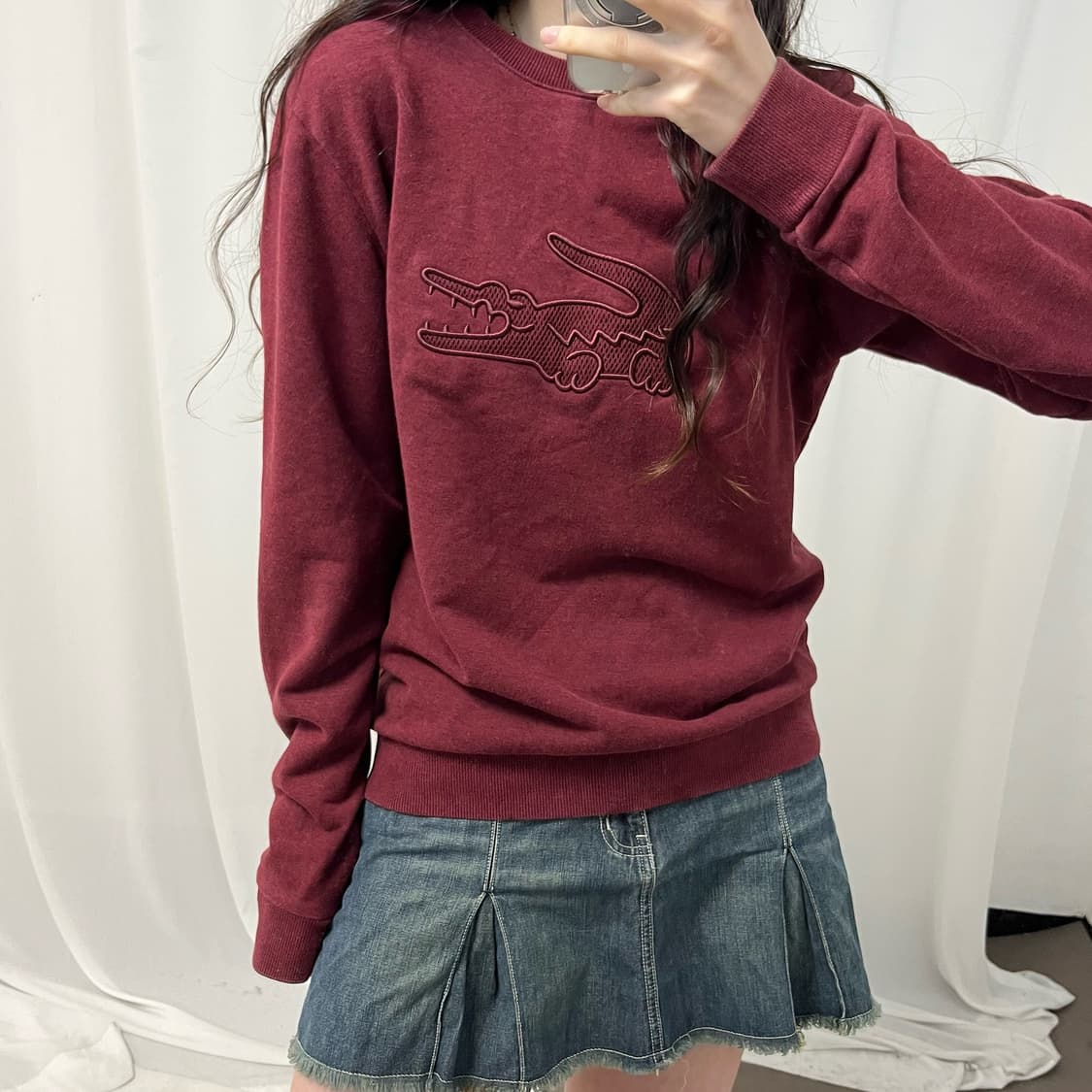 Lacoste burgundy sweatshirt 상품이미지3