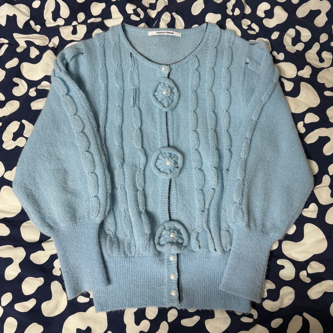 호쿠스포쿠스 Hand Flower Alpaca Knit Cardigan 상품이미지5