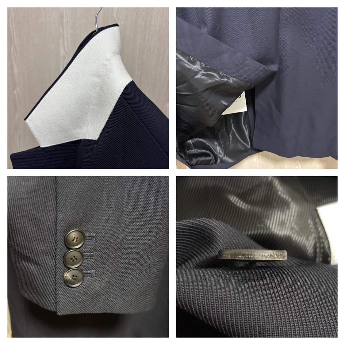 새상품)솔리드옴므 오버사이즈드 울 블레이저 자켓48/네이비 상품이미지5