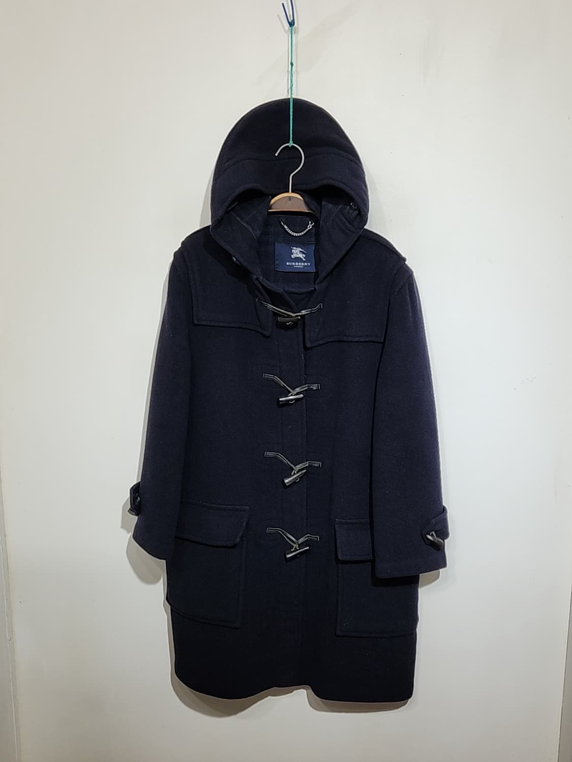 (XL) 버버리 더플코트 네이비 떡볶이코트 후드 모직코트  상품이미지1