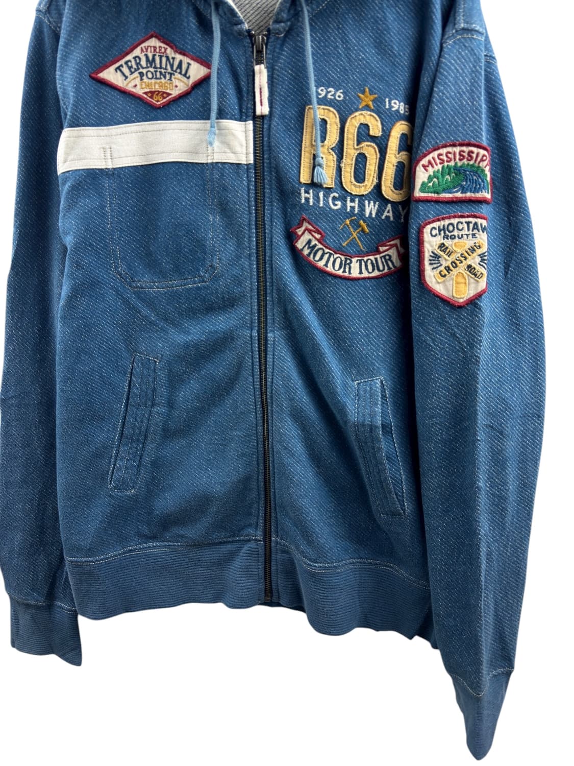 아비렉스 모터투어 패치 블루 후드집업1291 상품이미지4