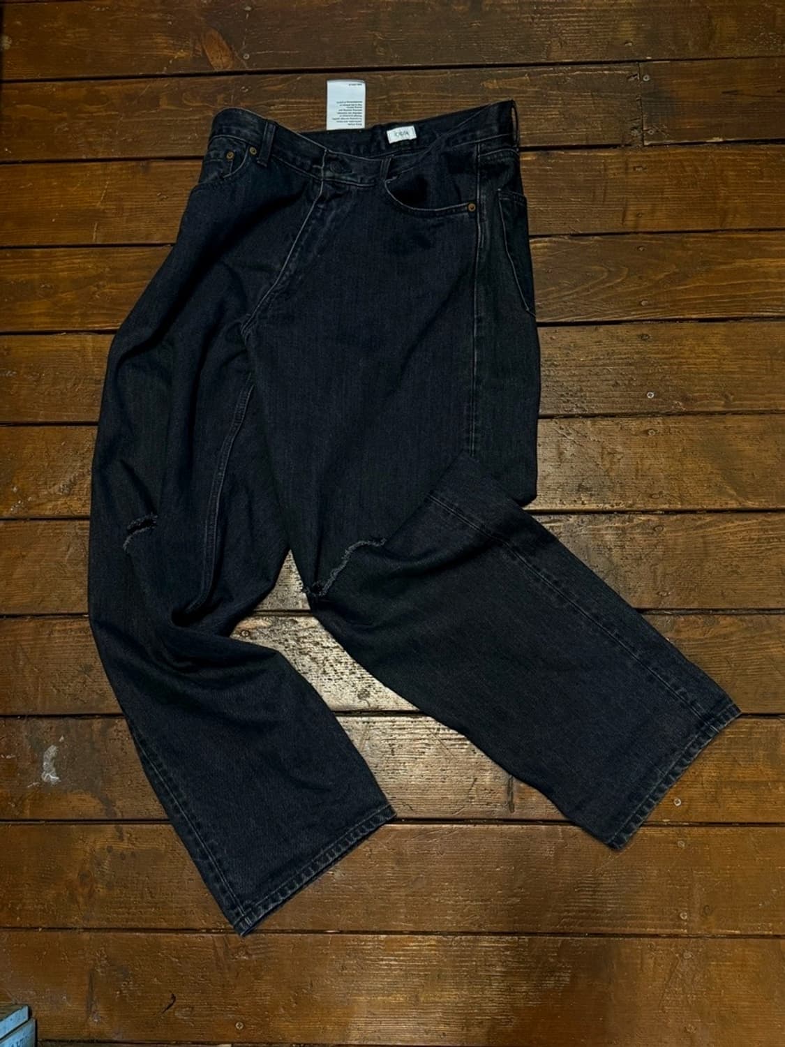 씨오타 CIOTA 와이드 테이퍼드 5포켓 셀비지 데님 팬츠 상품이미지1