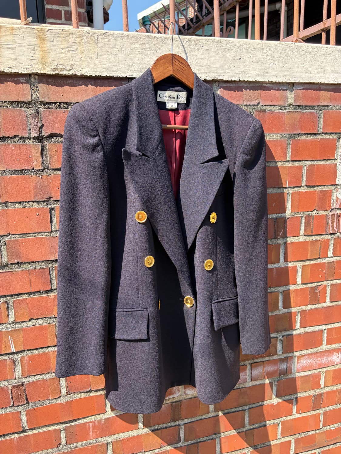 Christian Dior 골드 버튼 더블 울 블레이저 상품이미지1