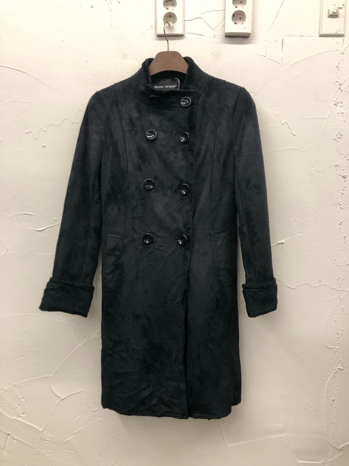 더블 브레스트 시어링 코트 상품이미지1