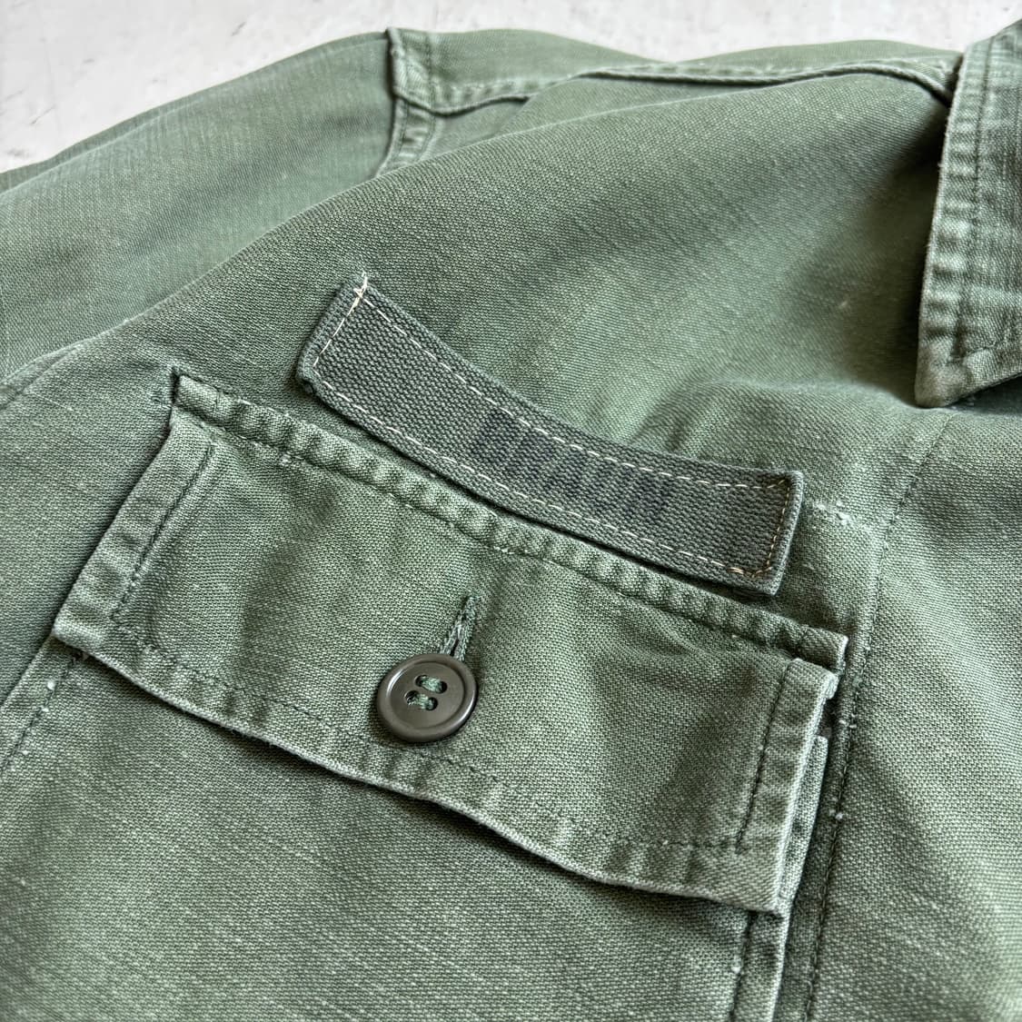70s U.S. ARMY OG 107 유틸리티 셔츠 M 상품이미지6
