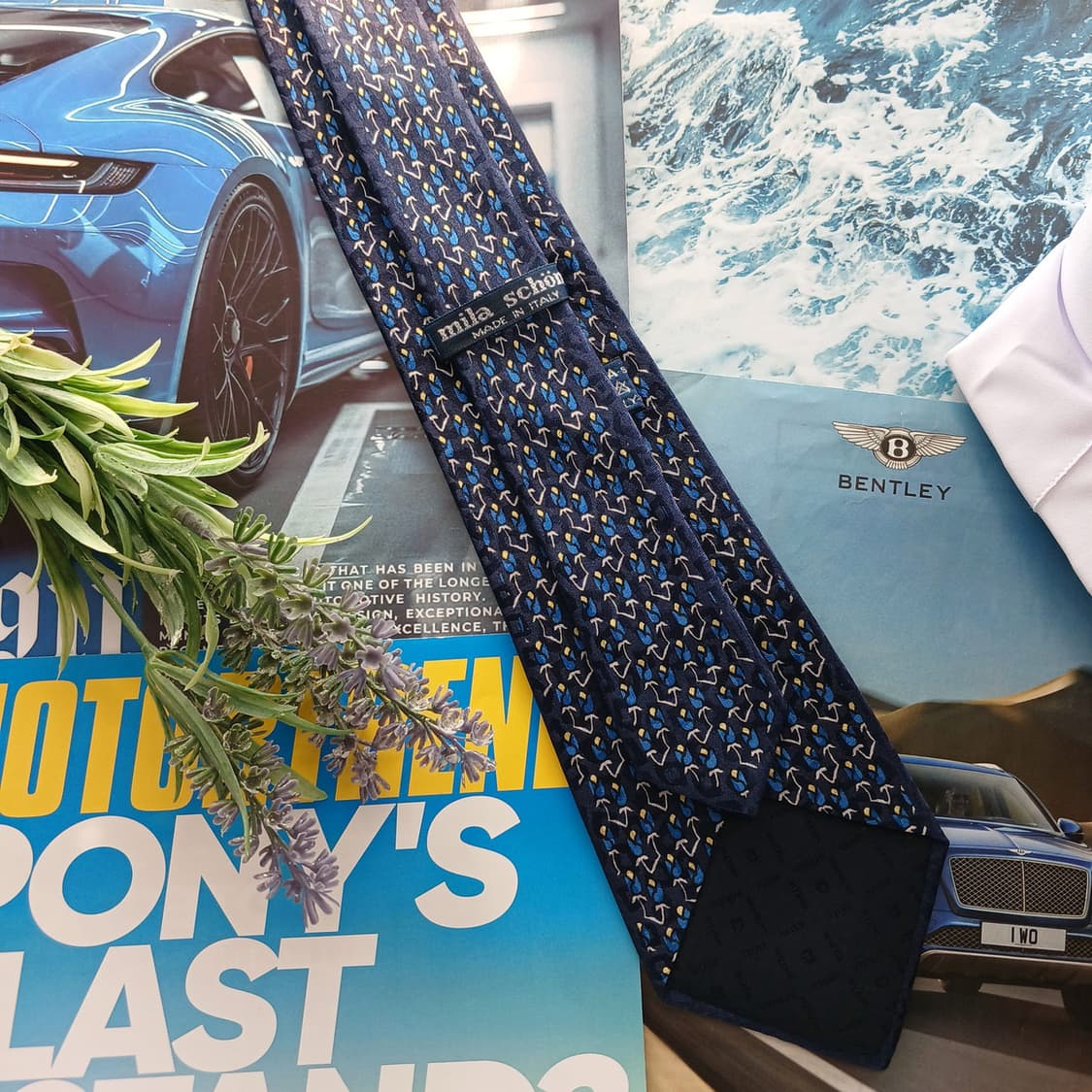 밀라숀 실크 네이비 앵커 패턴 넥타이 8.8cm A+등급 A18560
 상품이미지4