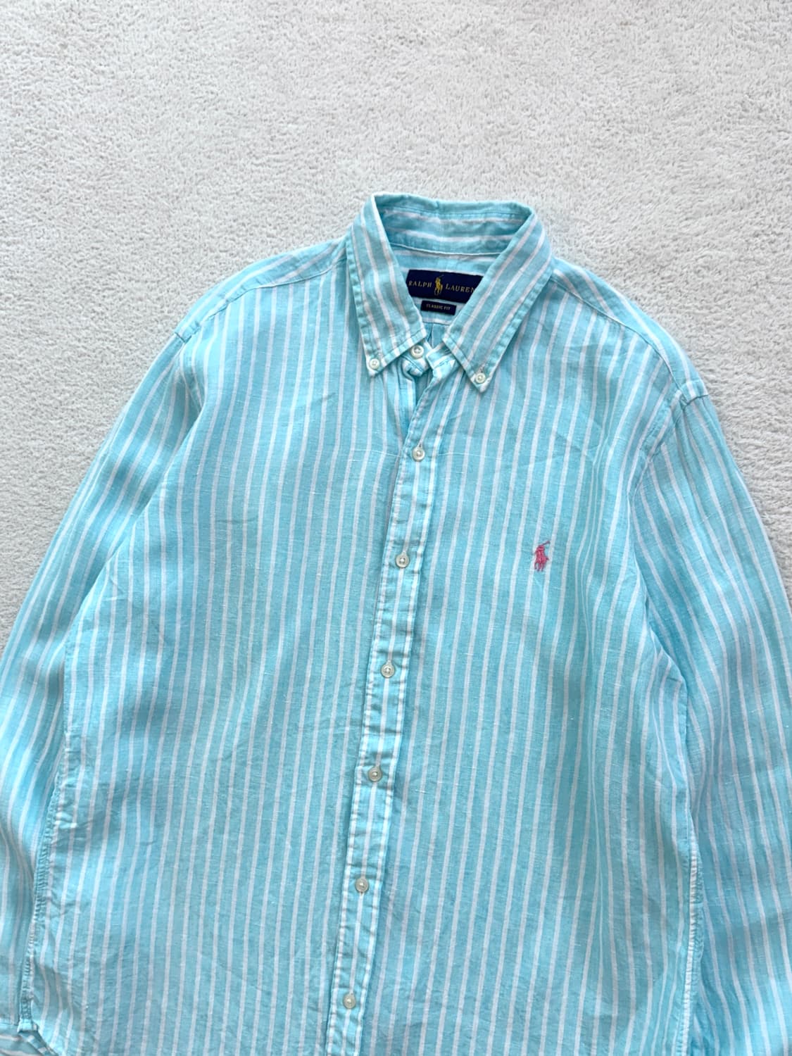 폴로 스트라이프 린넨 셔츠 상품이미지1