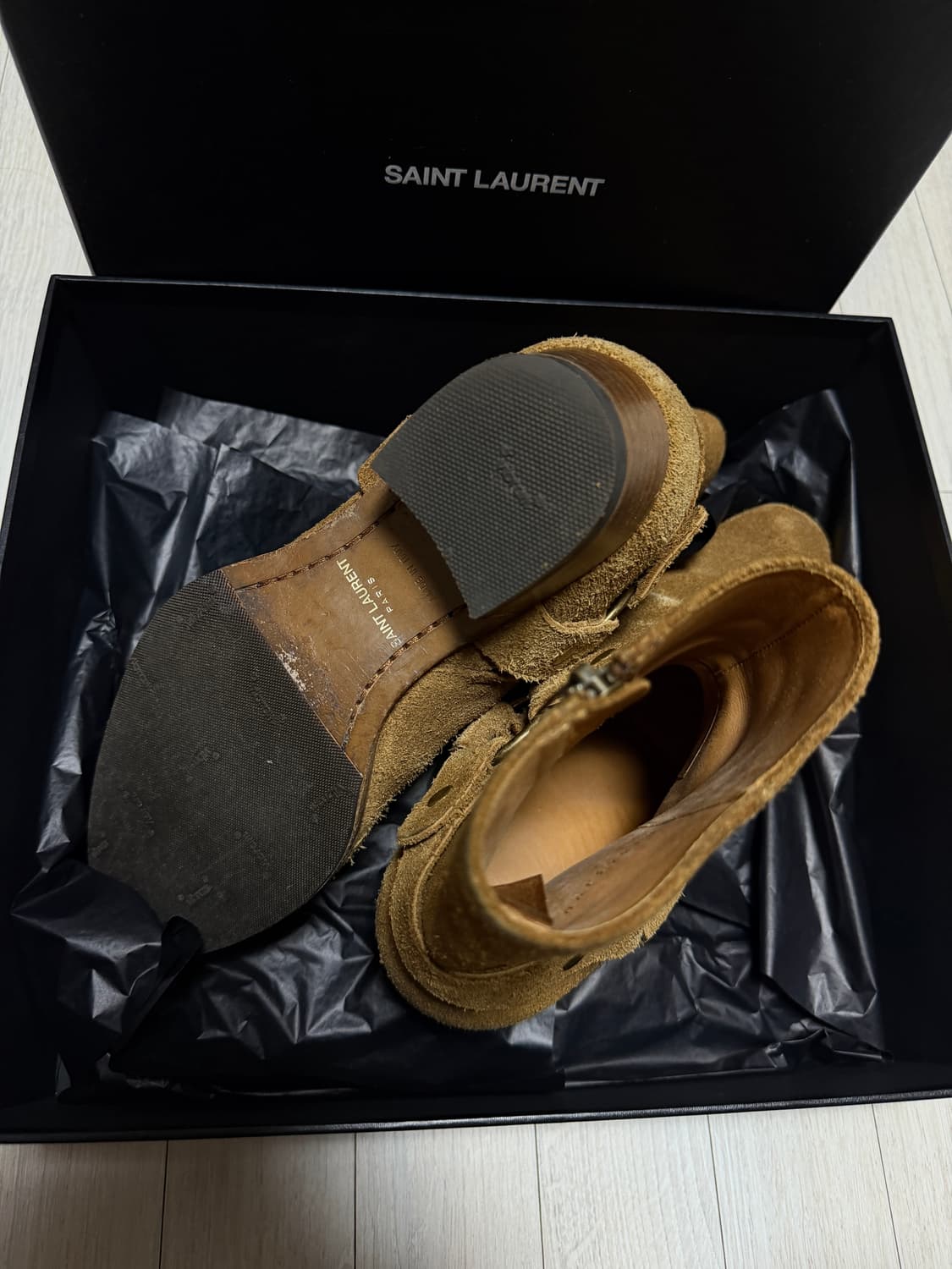 생로랑 스웨이드 모터사이클 하네스 첼시부츠 41.5 상품이미지4