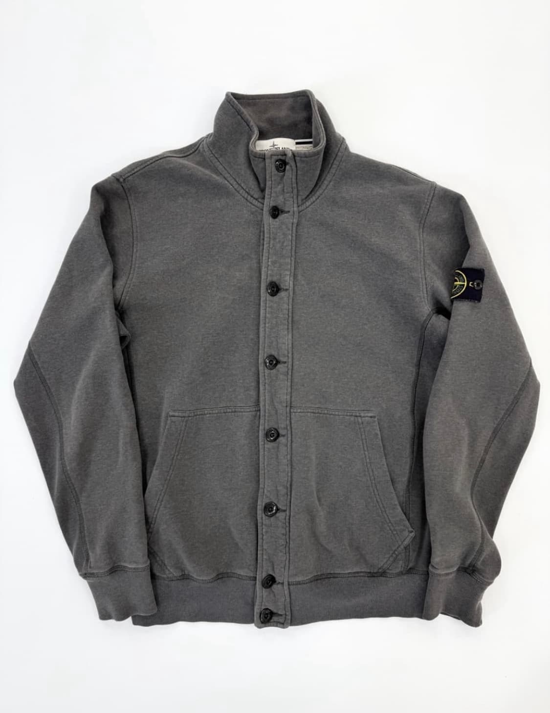 스톤아일랜드 가먼트다잉 버튼업 하이넥 스웻 자켓 상품이미지1