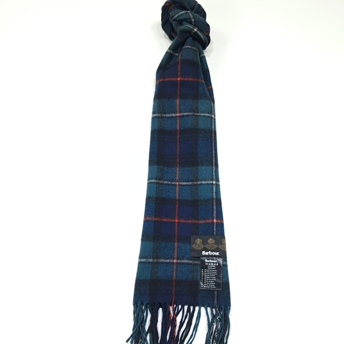 MX538 바버 00s 울캐시미어 타탄체크 네이비 머플러 목도리 상품이미지5