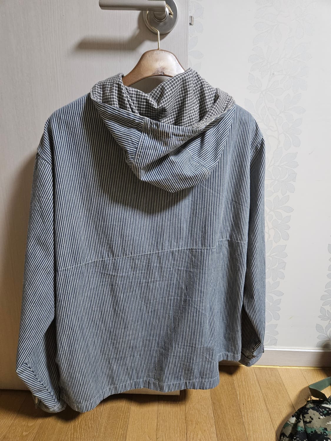 더블알엘 인디고 스트라이프 트윌 후드 자켓 네이비 멀티 xl 상품이미지2