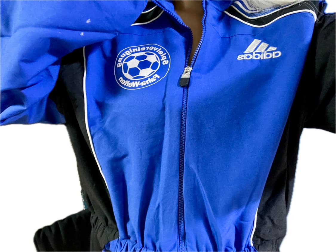 아디다스 블루 파란색 트랙 재킷 바람막이 자켓 블록코어 트레이닝 (착용샷 상품이미지7