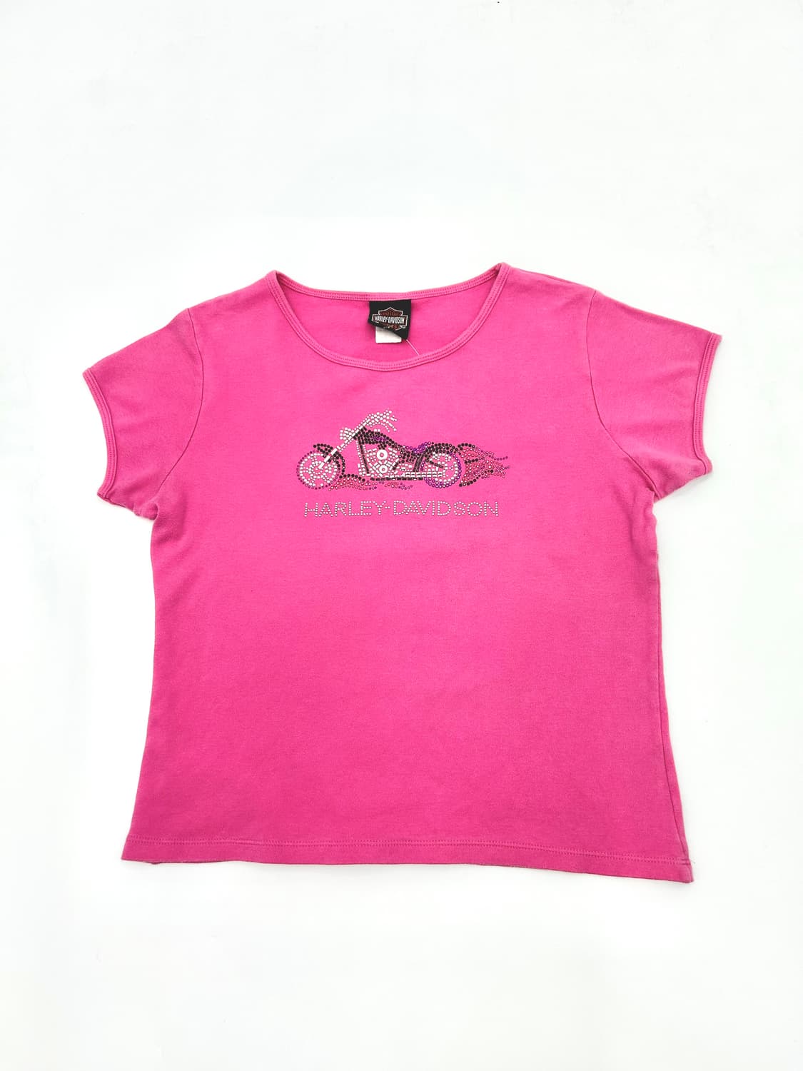 할리데이비슨 우먼 핑크 큐빅 반팔티 상품이미지1