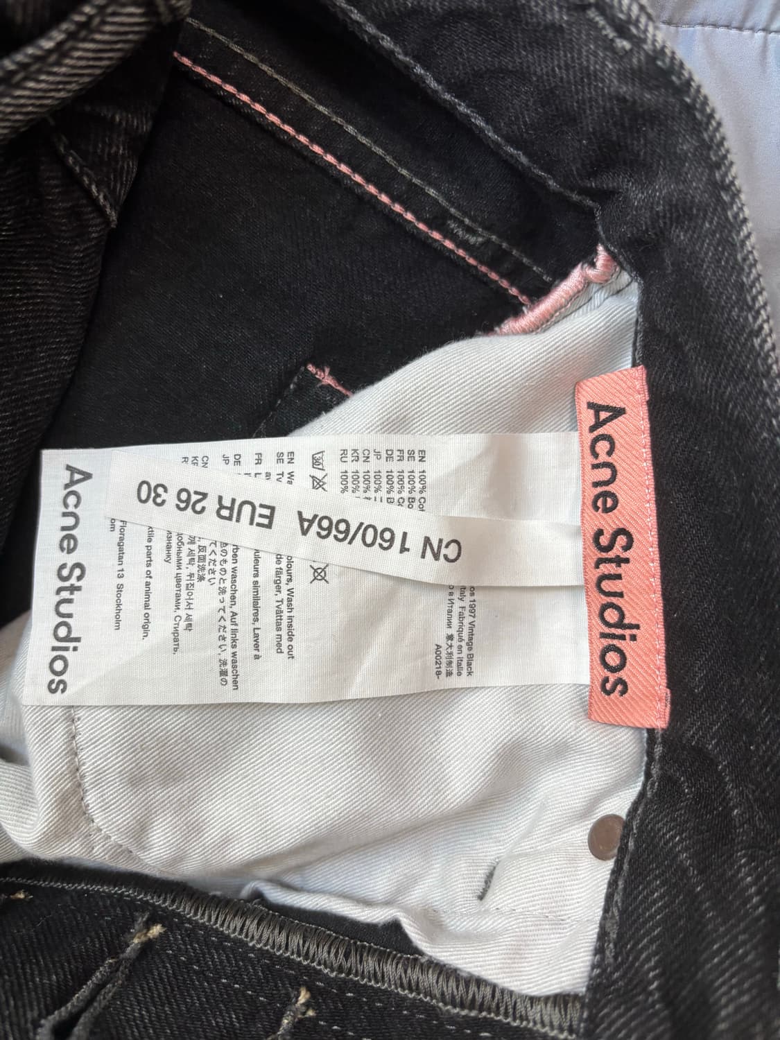 21fw 아크네 1997 데님 빈티지 블랙 26x30 a00218 상품이미지2