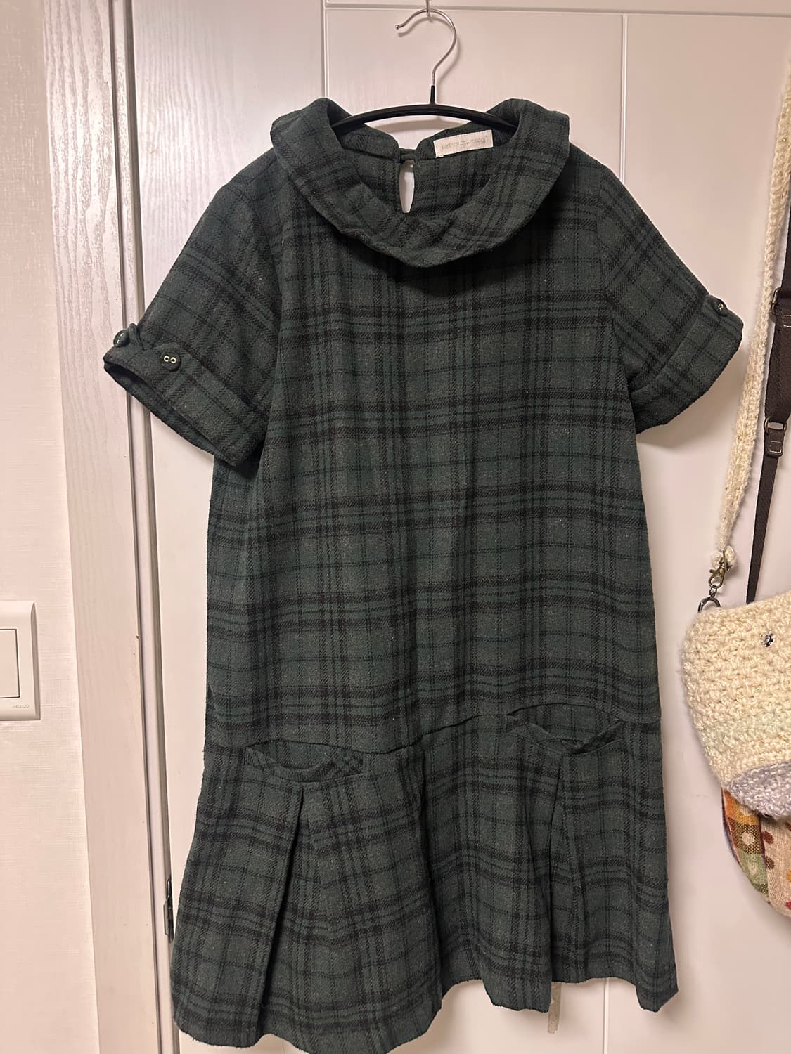 어스뮤직 빈티지 반팔 체크 원피스 상품이미지1