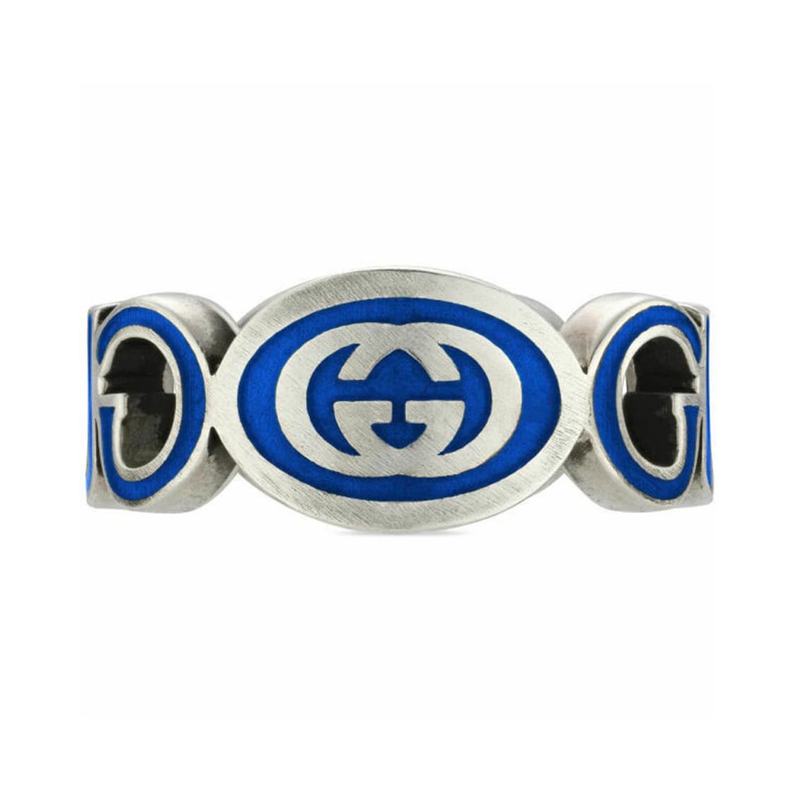 새상품 구찌 반지 인터로킹 G 에나멜 링 실버 블루 에나멜 상품이미지2