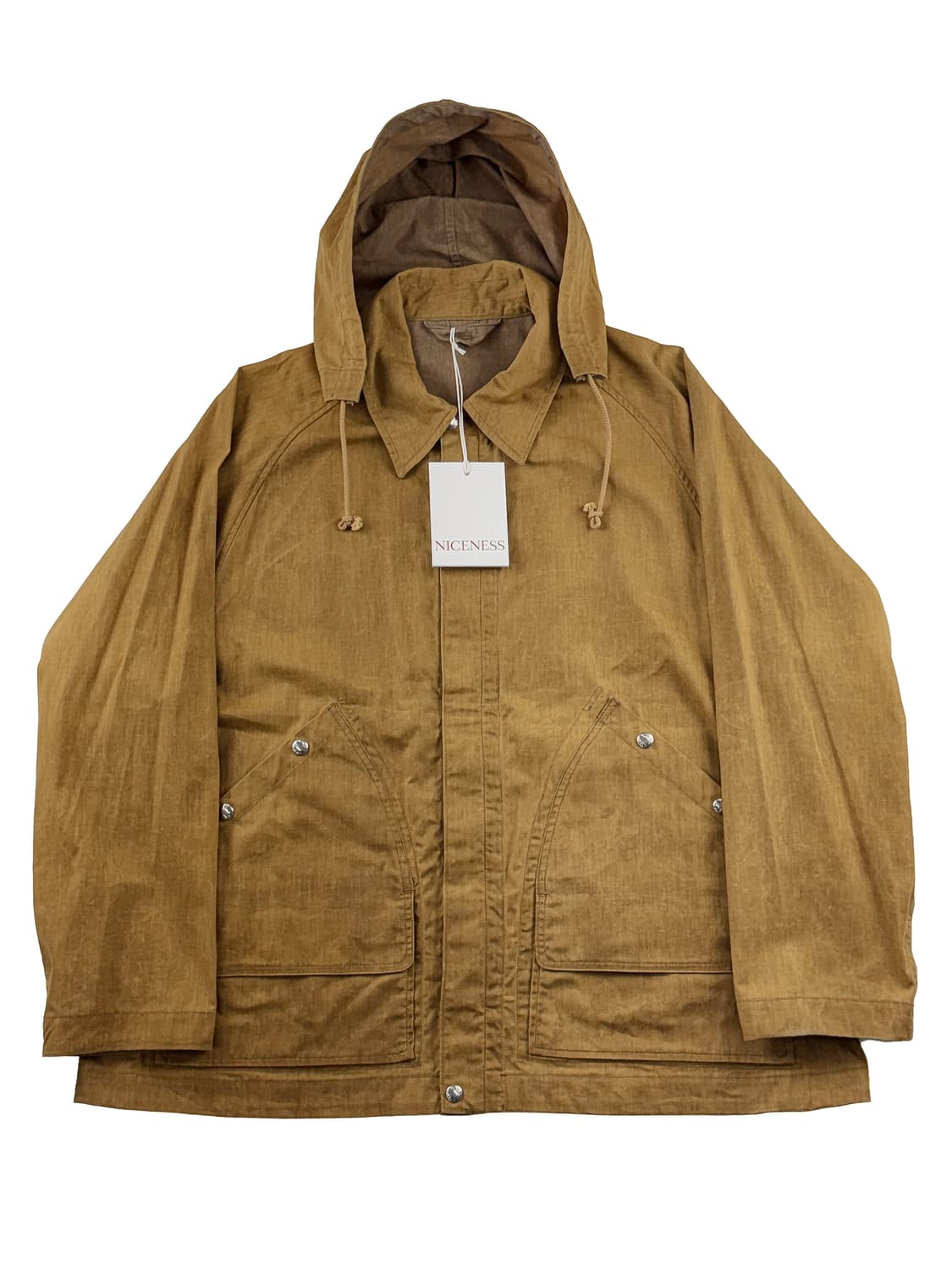 나이스네스 앤디.H 헌터 자켓 머스타드 × 브라운 상품이미지1
