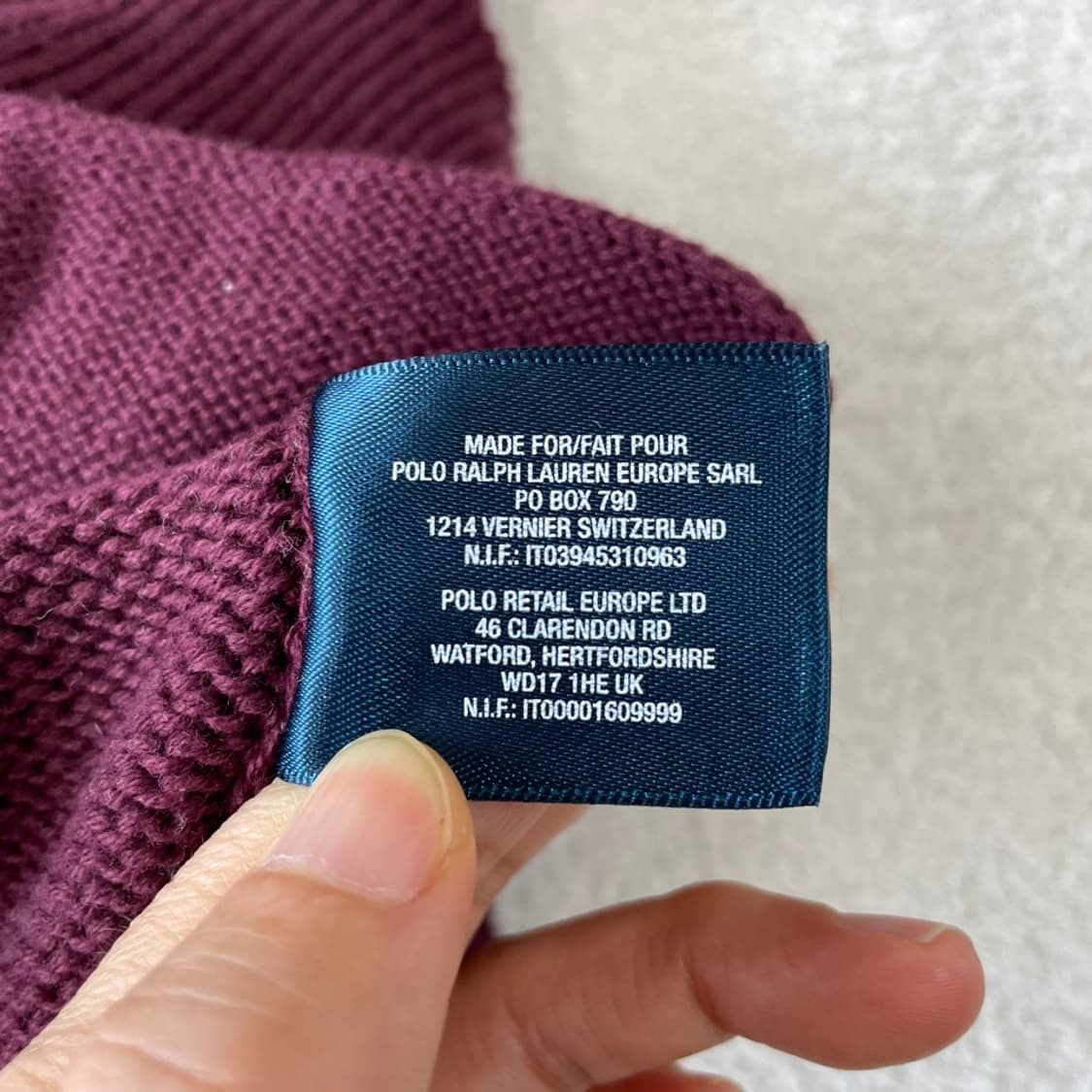 폴로 빅포니 버건디 니트집업 자켓 44-55 상품이미지7