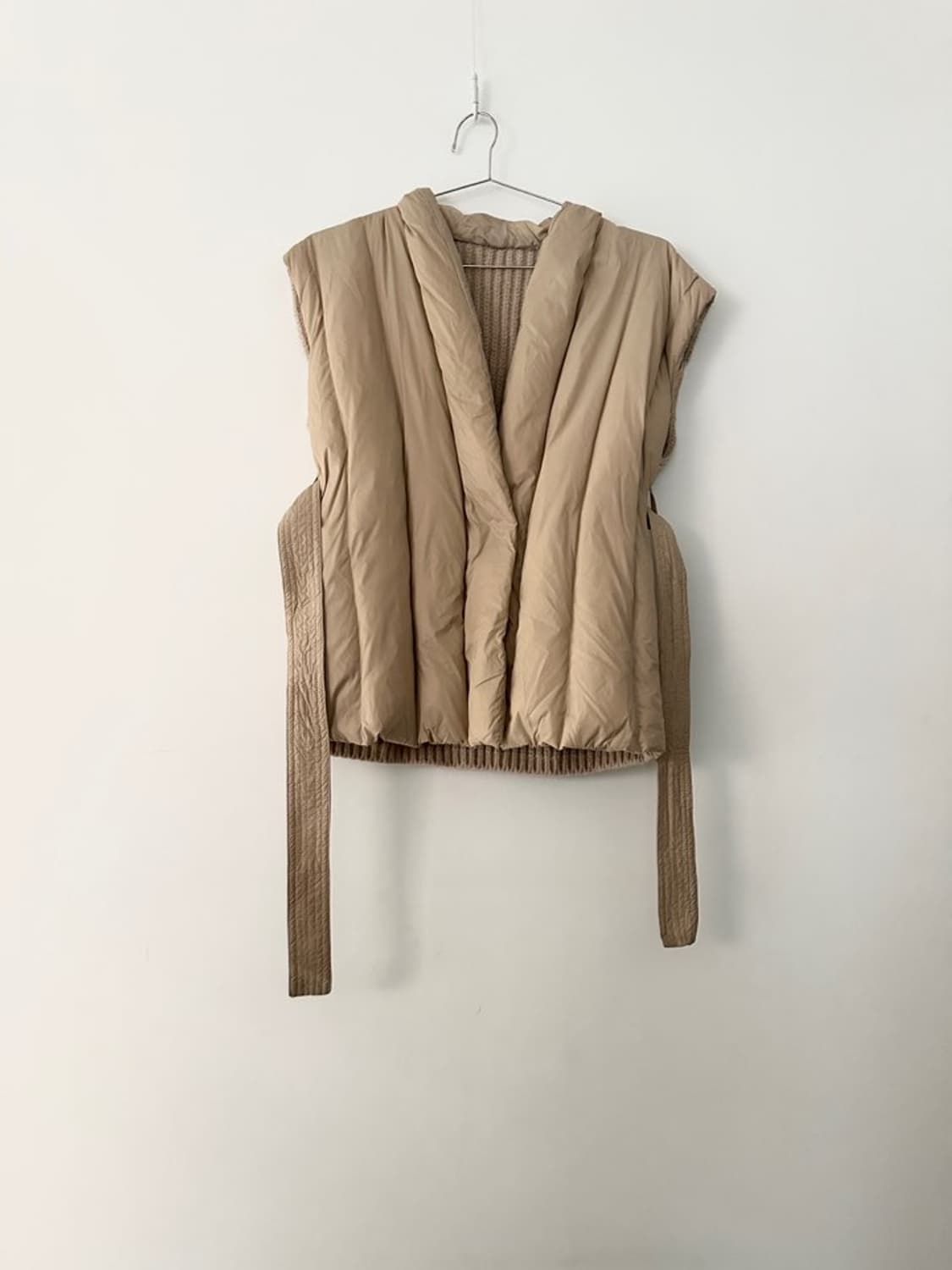Rib padded vest / yellow beige 상품이미지2