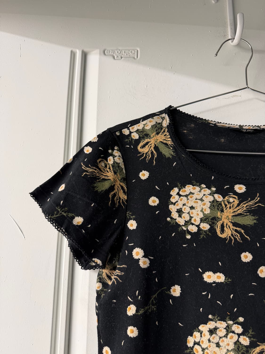 일본빈티지 핑크하우스 꽃패턴 레이스 탑 상품이미지6