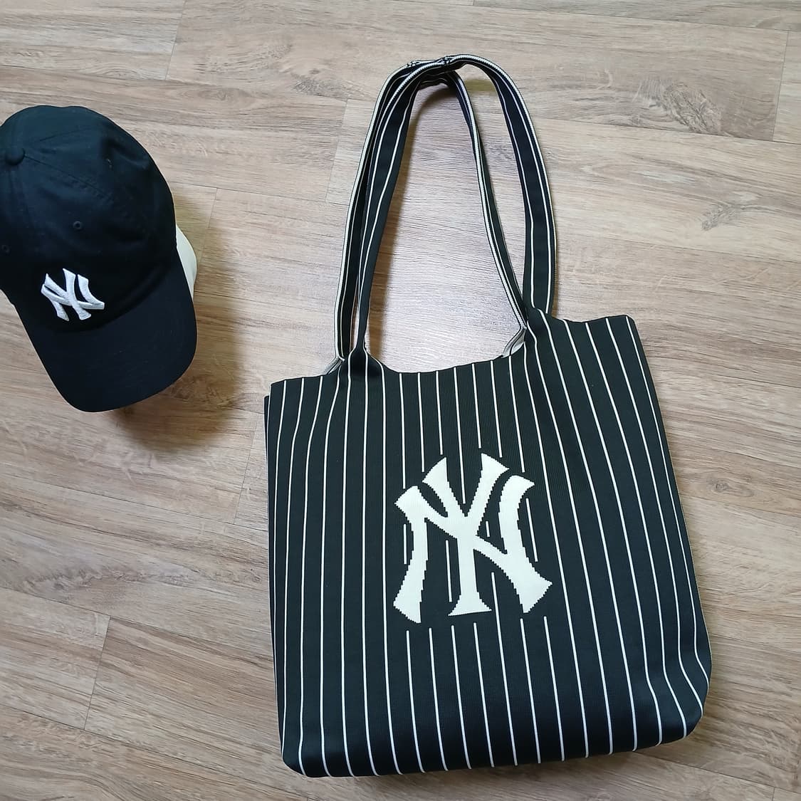 탄탄한 MLB 엠엘비 빅로고 폴리 니트 토트백 자카드 가방 상품이미지3