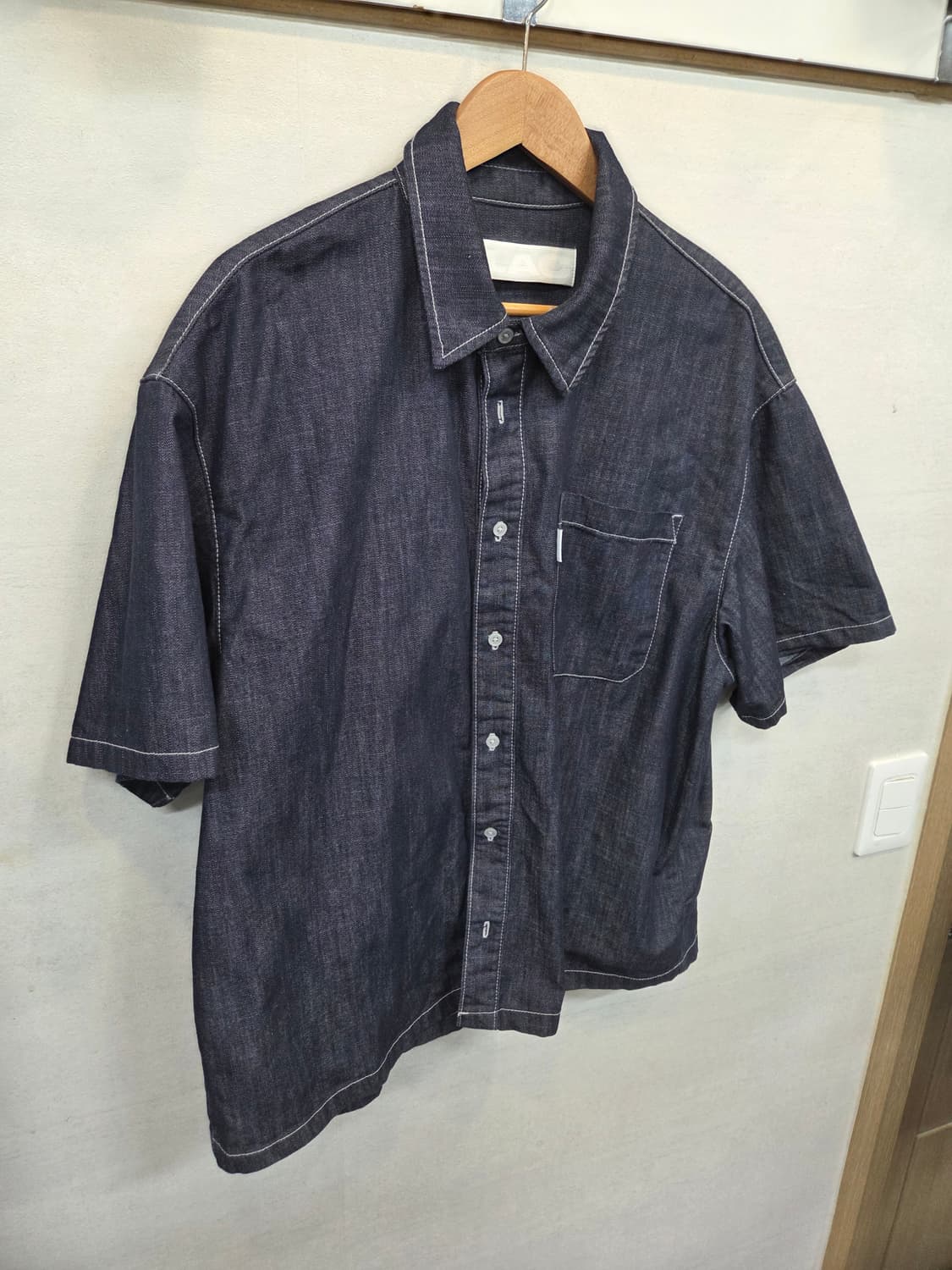 플랙 스티치 데님 셔츠반팔 L 상품이미지5