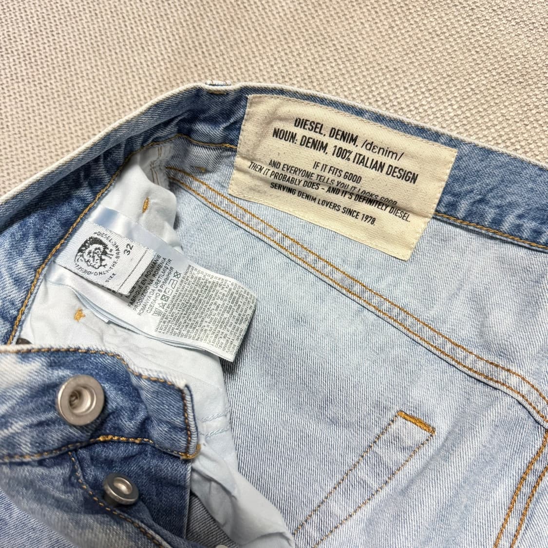 디젤(DIESEL) 워싱 데님 반바지 상품이미지3