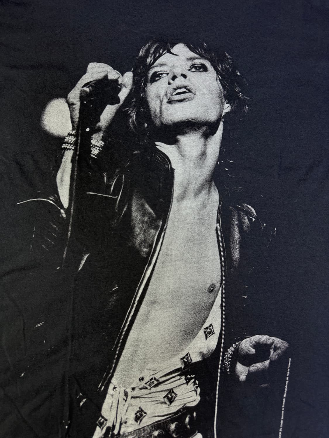 빈티지 H&M x 롤링스톤즈 믹재거 프린팅 티셔츠 그레이 L 상품이미지2