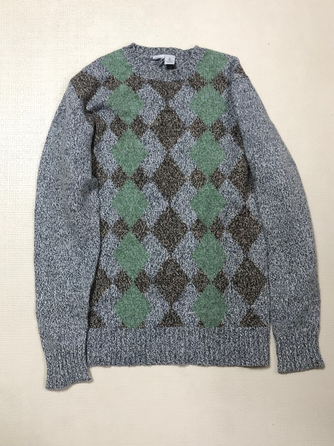 빈티지 그레이 아가일 패턴 니트 상품이미지6