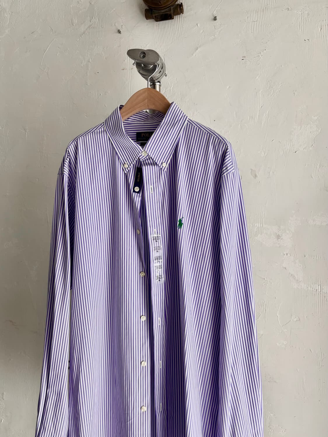 Polo 폴로 랄프로렌 QR신형 퍼플 컬러 스트라이프 패턴 셔츠 상품이미지2