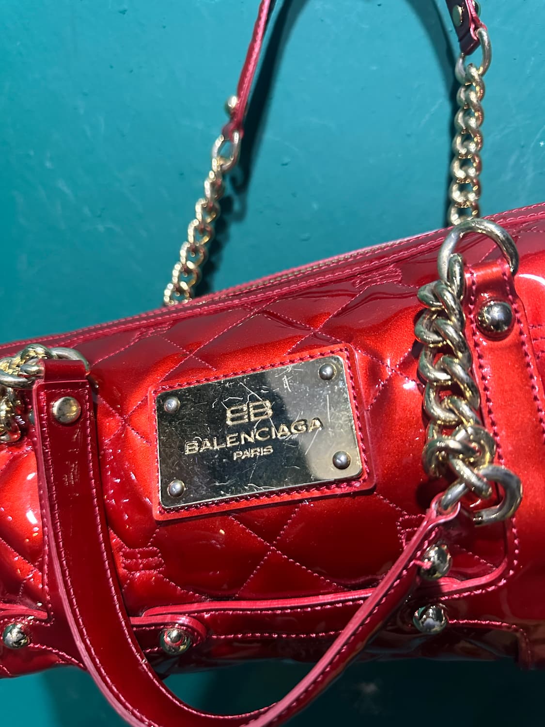 발렌시아가 에나멜 망치 숄더백 상품이미지2