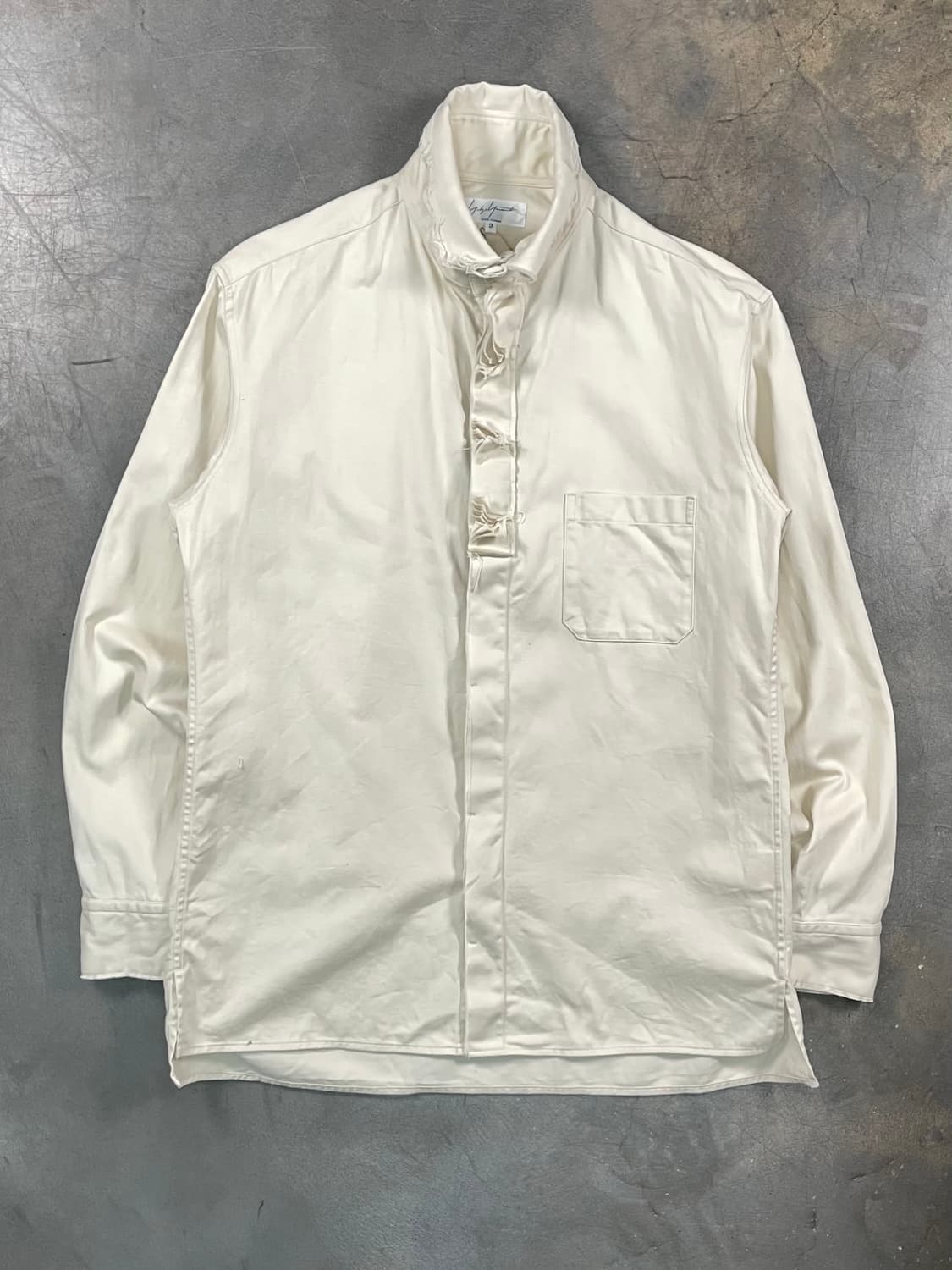 요지야마모토 프레이드 넥 셔츠 상품이미지1