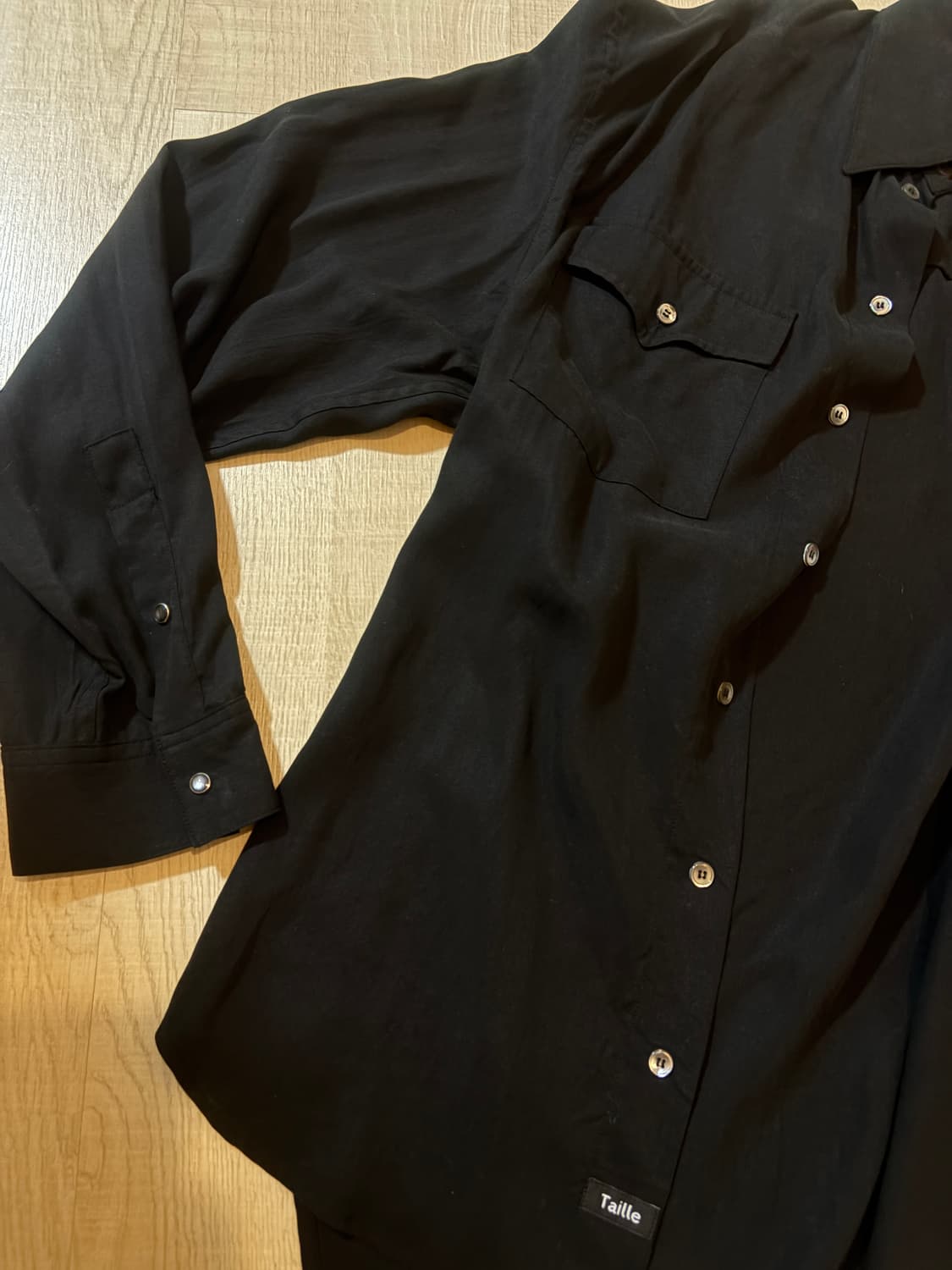 타일레 SFVIGNY TENCEL OFFICER SHIRT BLACK 2 상품이미지4