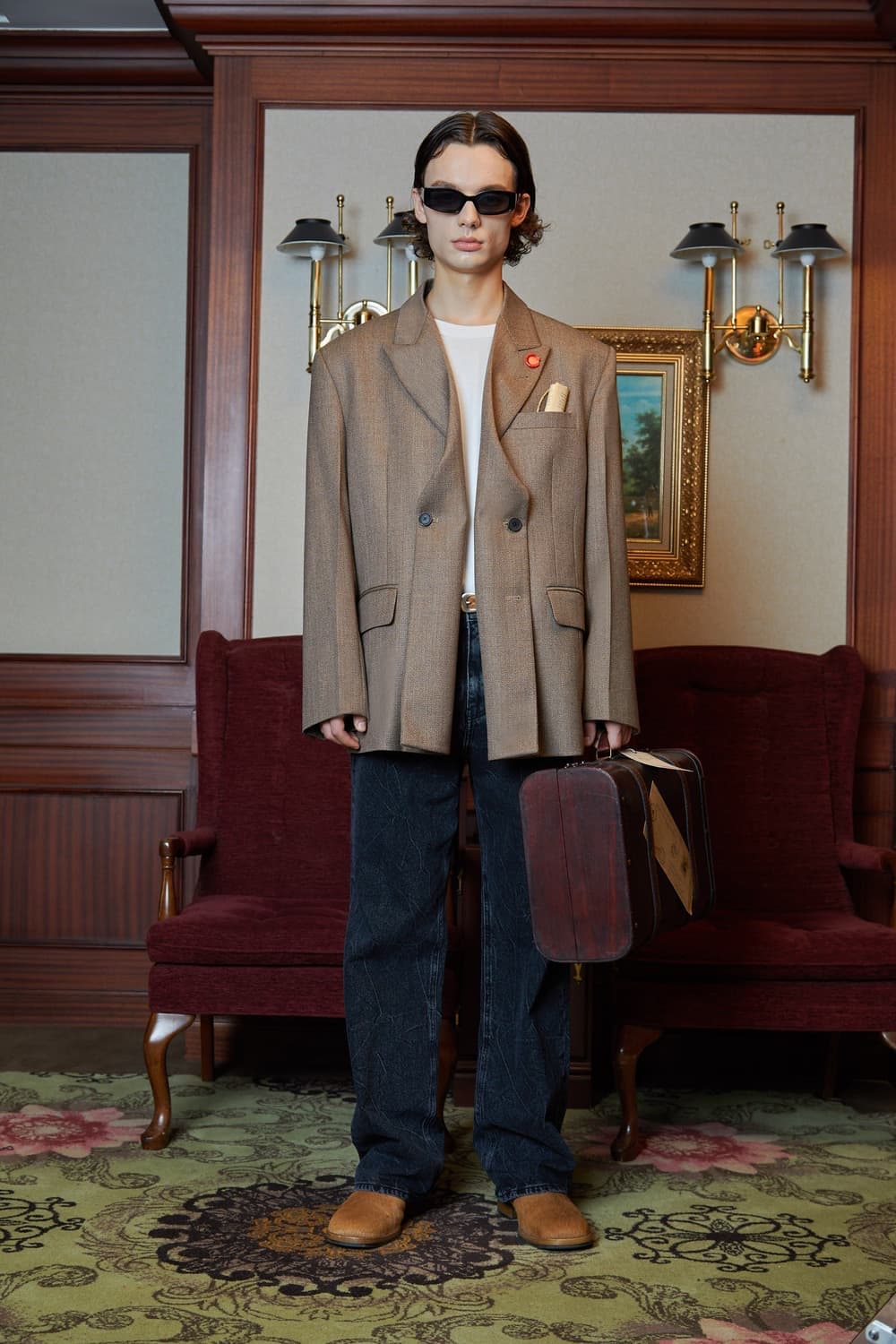 [L] STU 오버핏 더블 블레이저 체스트넛 상품이미지2