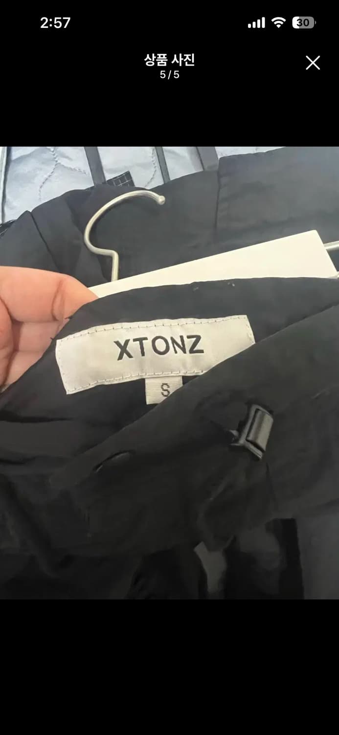 XTONZ 블랙 카고 셔링 팬츠 S 상품이미지5
