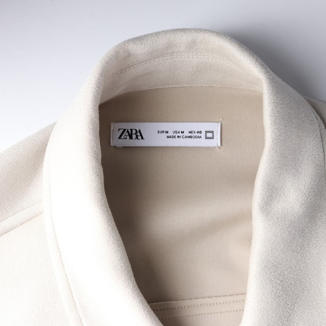 ZARA 릴렉스핏 페이크 스웨이드 셔츠 자켓 베이지 M 상품이미지5