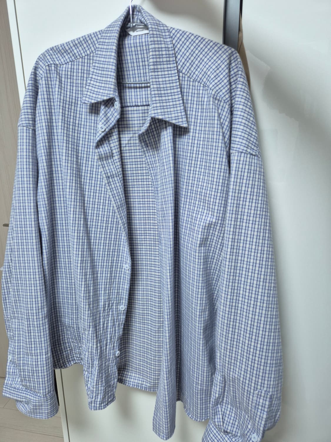 [1] 논노드 플렉서블 스트링 체크셔츠 재패니즈 스카이블루 상품이미지1