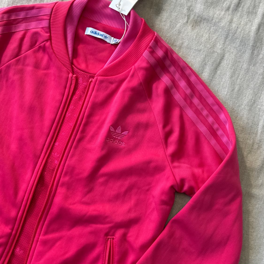 아디다스 우먼 이중넥 핫핑크 트랙탑 져지 S 상품이미지2