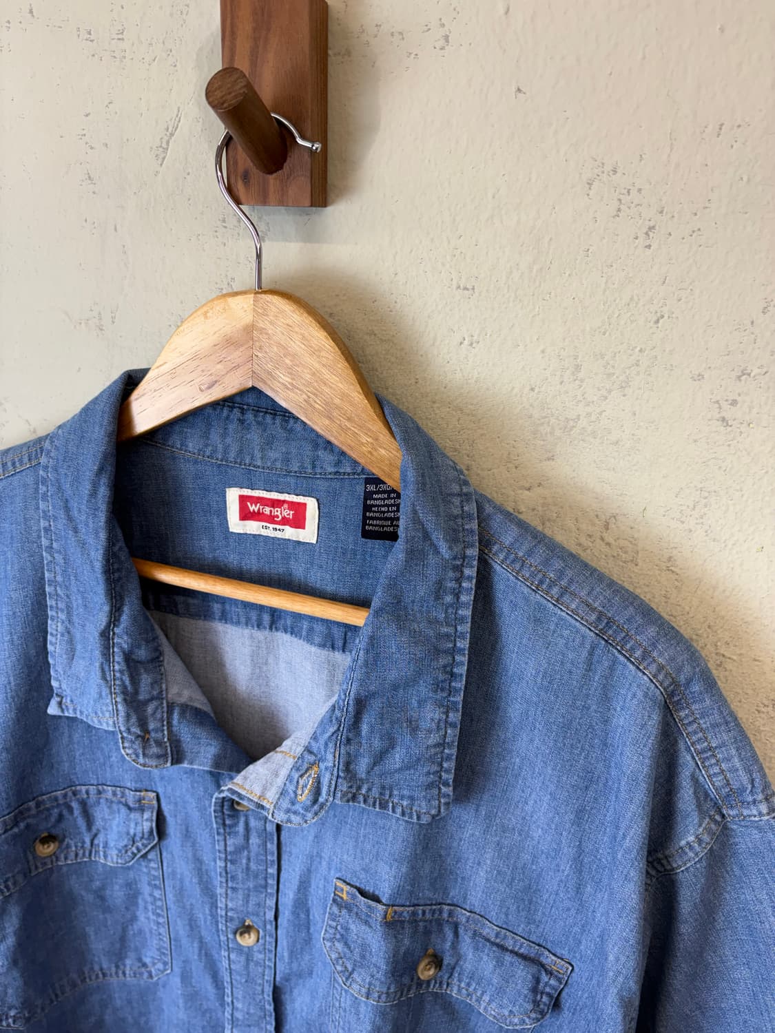 랭글러 빈티지 데님 반팔 셔츠 상품이미지5