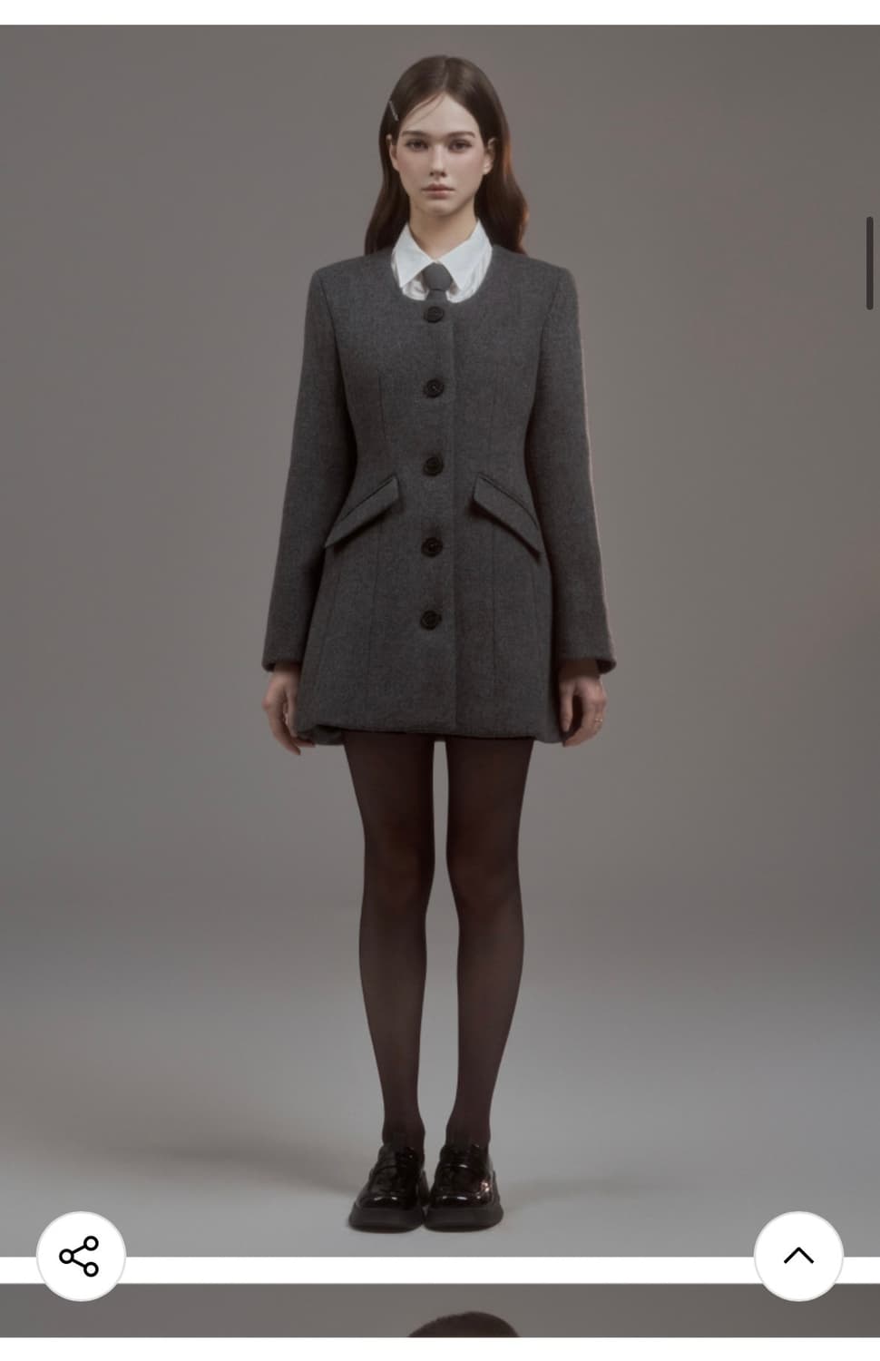 마우솔레움 Emma String Round Neck Coat - Grey 상품이미지3