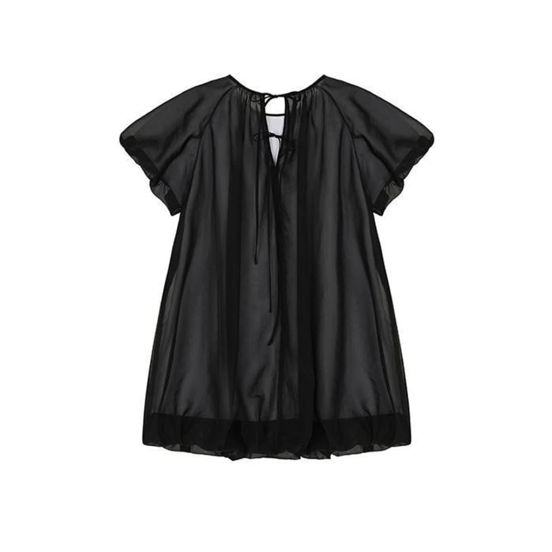 COSMOSS volume mini dress (sheer black) 상품이미지2