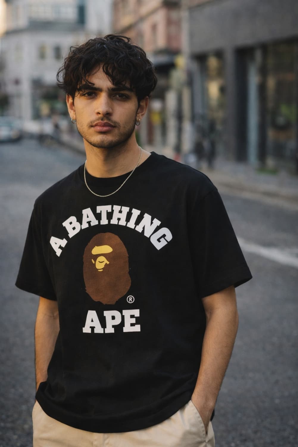 베이프컬리지 반팔티 블랙 XL (새상품/정품) 상품이미지4