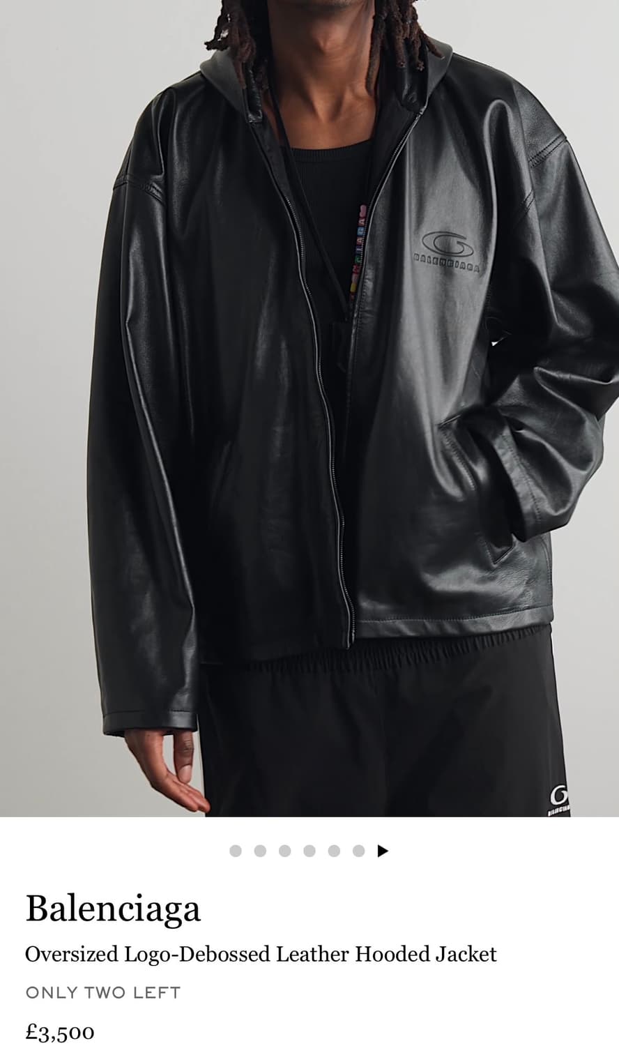 발렌시아가 오버사이즈 후드 레더 자켓 상품이미지4