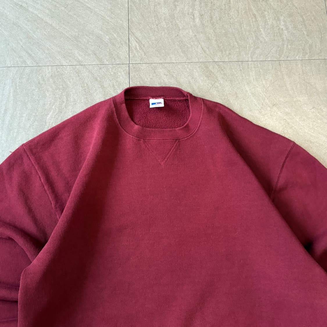 90s Russell 90년대 생산 러셀 블랭크 버건디 스웻셔츠 상품이미지3