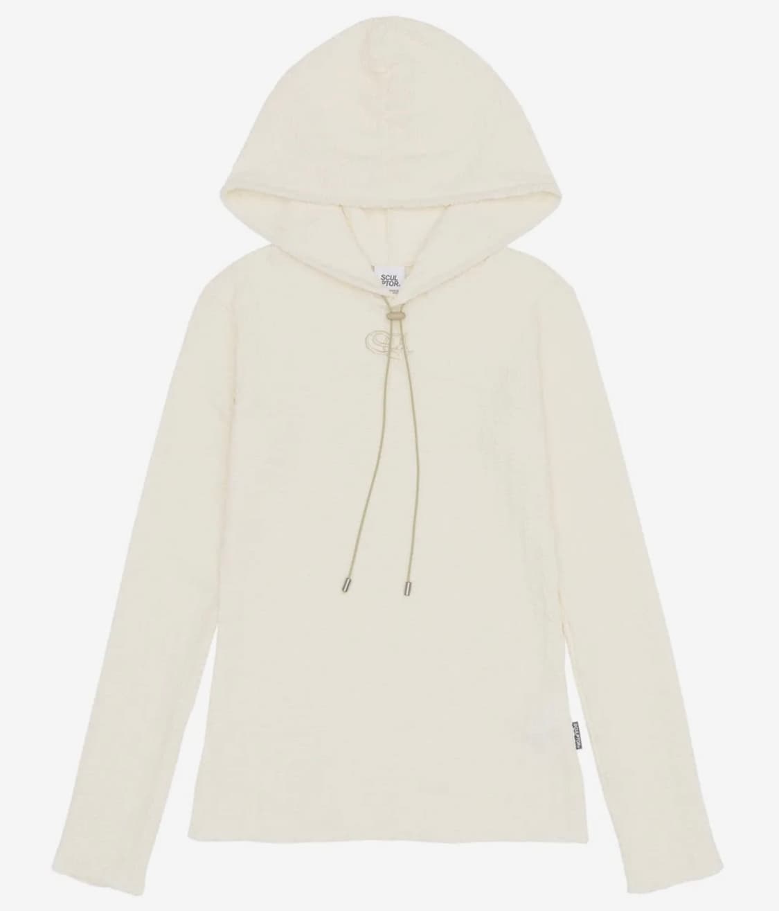  스컬프터 스트링후드E-string Crinkle Hoodie Ivory 상품이미지1