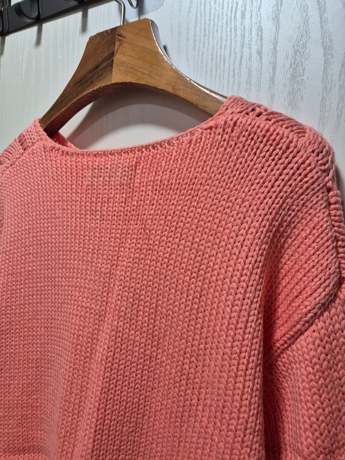 빈티지 꽈배기 봄 니트 코랄 핑크 상품이미지7