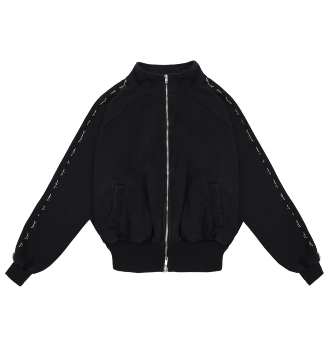 BEADED TRACK JACKET IN PIGMENT black 상품이미지1