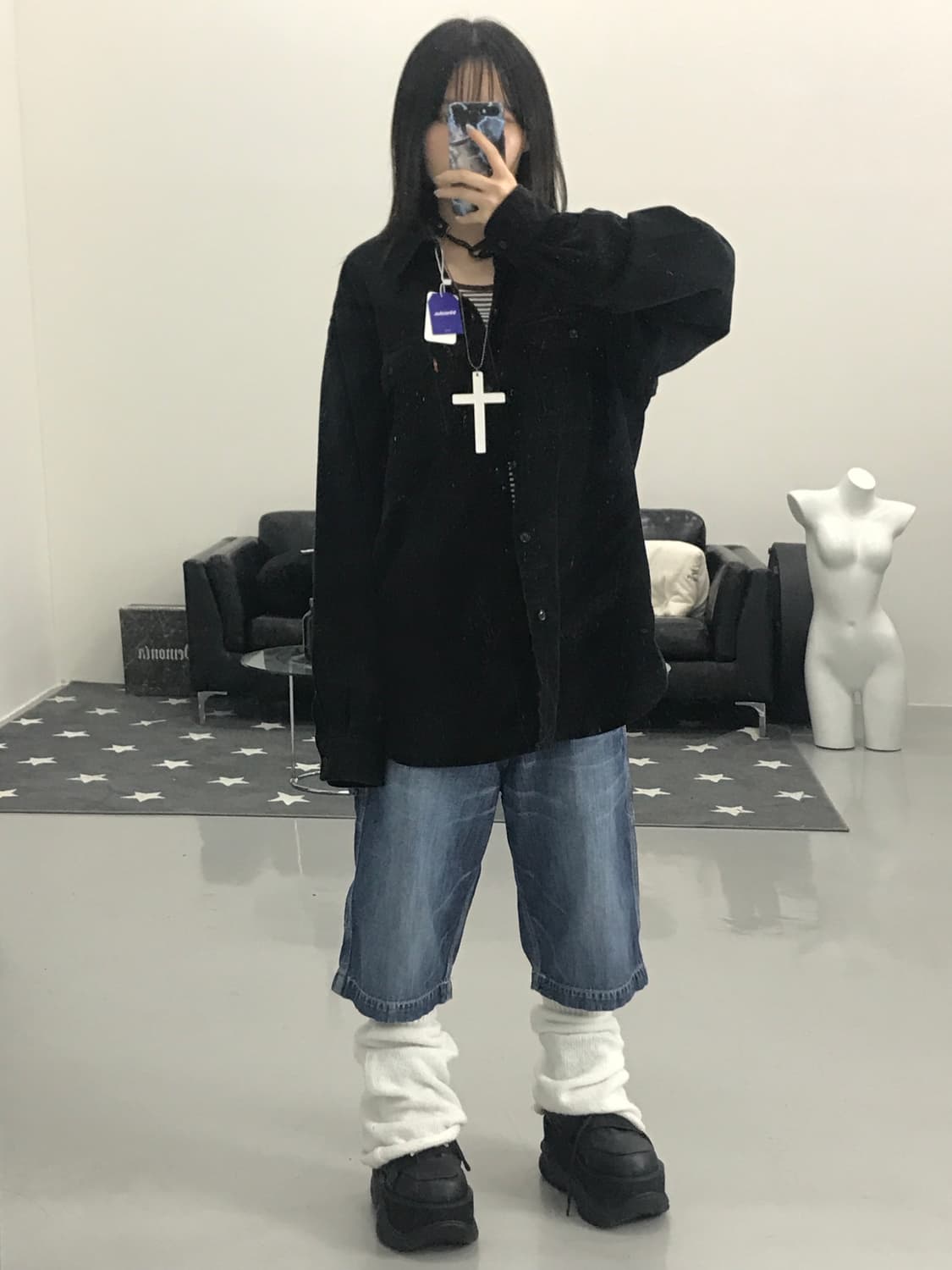 리바이스 레드탭 블랙 코튼 셔츠 상품이미지1