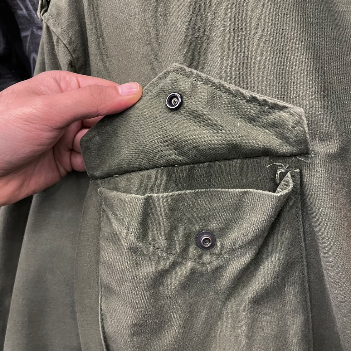 M/S 70s M65 필드 자켓 미군 오리지널 밀리터리 황동 지퍼 야상 상품이미지6