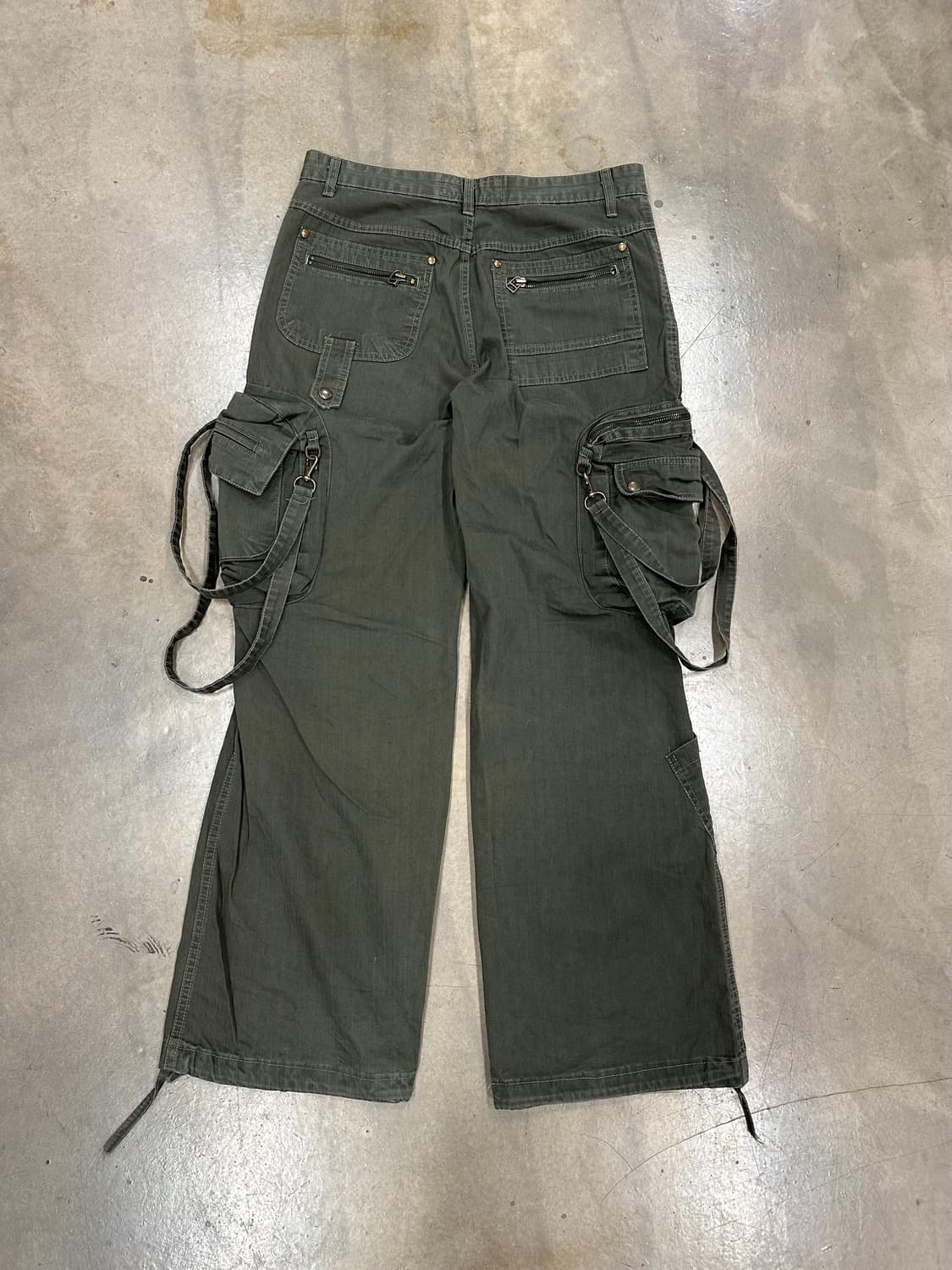 재팬빈티지 볼드포켓 부츠컷 카고 팬츠 카키 상품이미지5